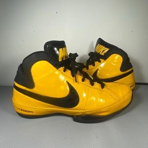 Nike Air Zoom Yellow Black OG 2009 Basketball Shoes Size 9 Mid 375507-701
